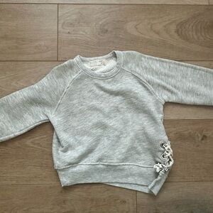 Zara Light Gray Kids Sweatshirt with Side Detail